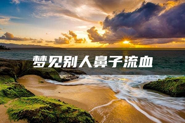 梦见别人鼻子流血