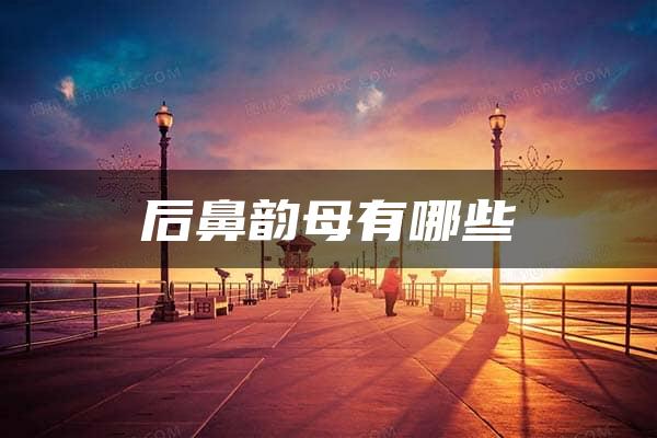 后鼻韵母有哪些