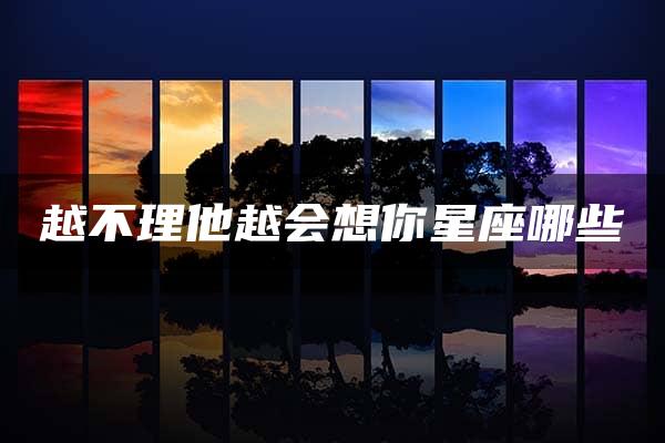 越不理他越会想你星座哪些