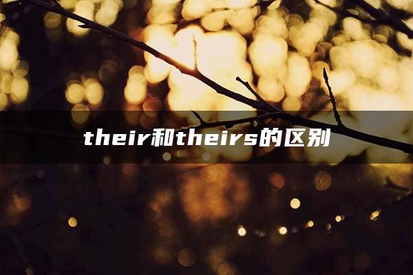 their和theirs的区别