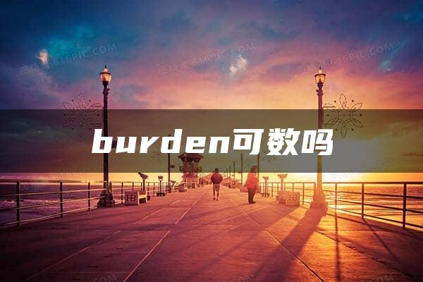 burden可数吗