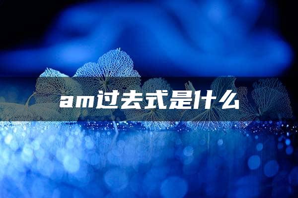 am过去式是什么