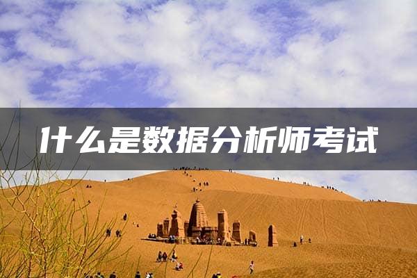 什么是数据分析师考试