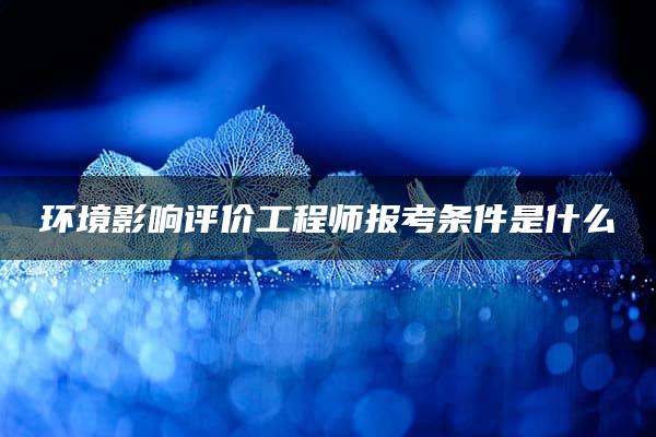 环境影响评价工程师报考条件是什么