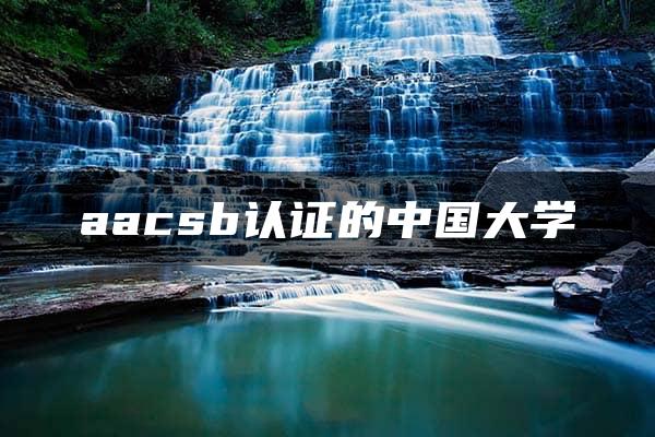 aacsb认证的中国大学