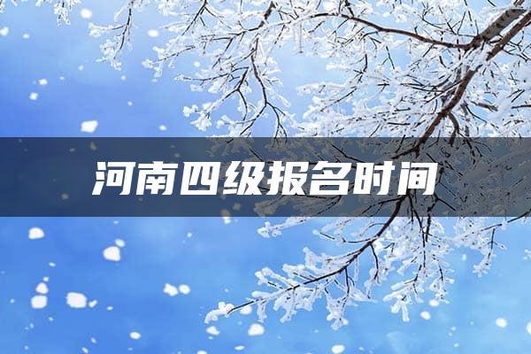 河南四级报名时间