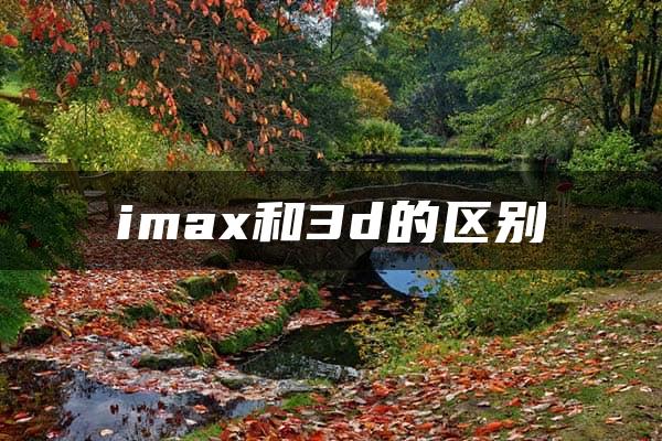 imax和3d的区别