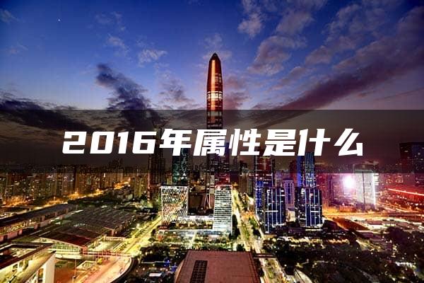 2016年属性是什么