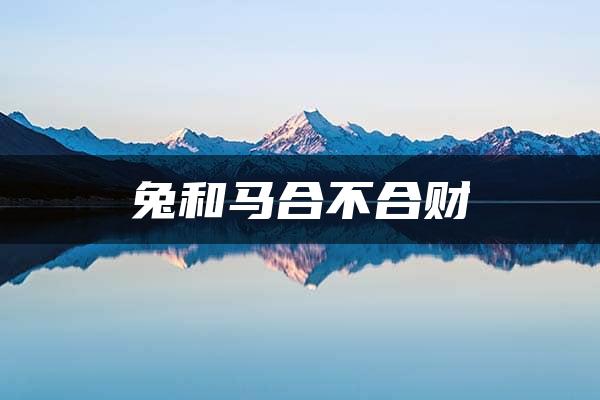 兔和马合不合财