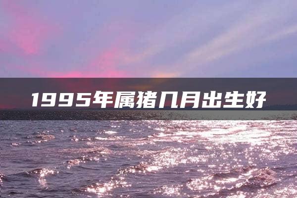 1995年属猪几月出生好