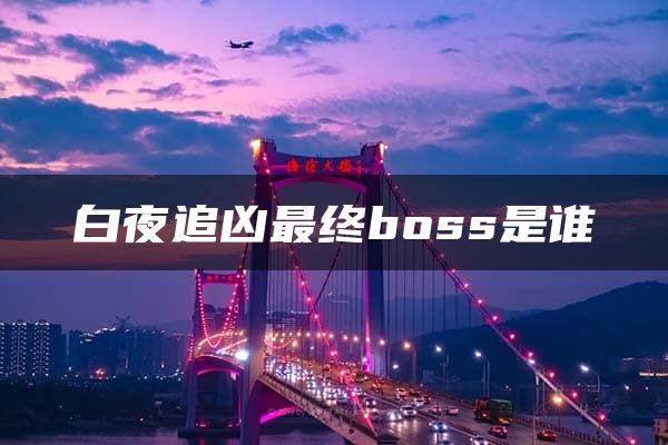 白夜追凶最终boss是谁