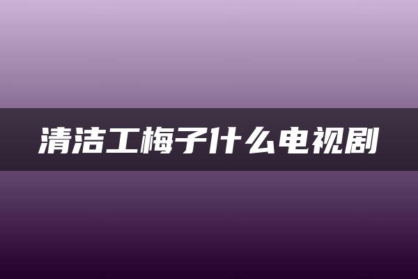 清洁工梅子什么电视剧