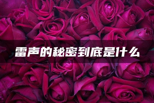 雷声的秘密到底是什么