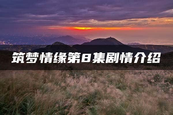 筑梦情缘第8集剧情介绍