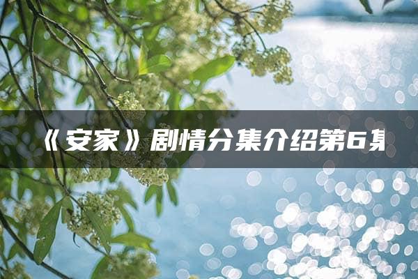 《安家》剧情分集介绍第6集