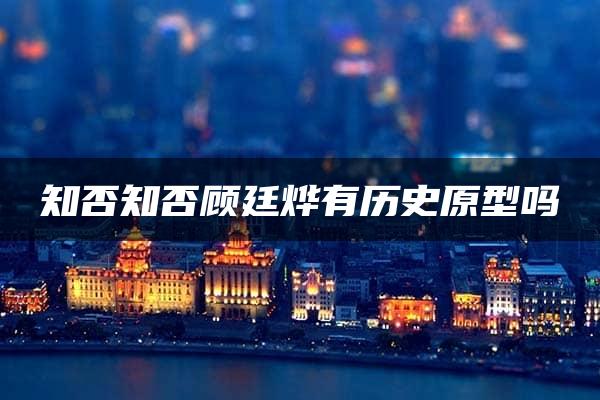 知否知否顾廷烨有历史原型吗