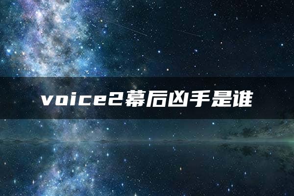 voice2幕后凶手是谁