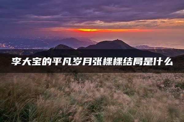 李大宝的平凡岁月张棵棵结局是什么