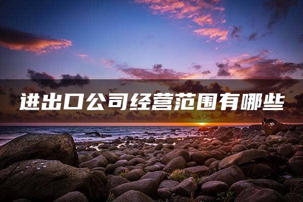 进出口公司经营范围有哪些