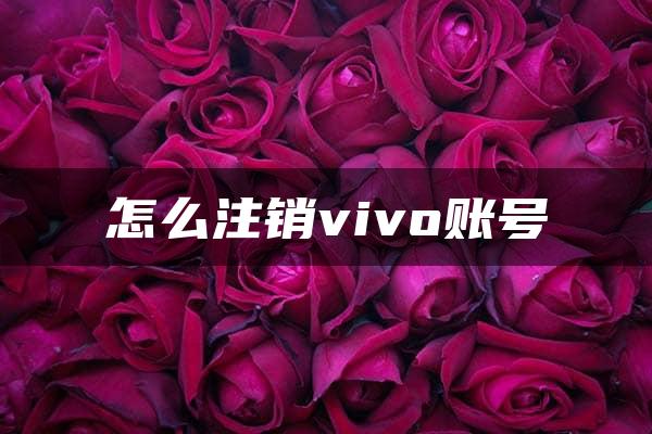 怎么注销vivo账号