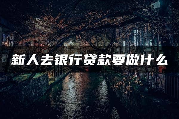 新人去银行贷款要做什么