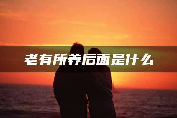 老有所养后面是什么