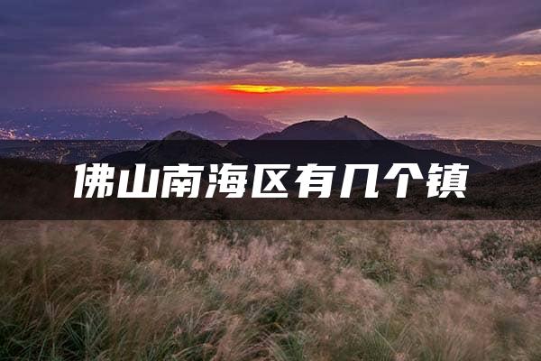 佛山南海区有几个镇