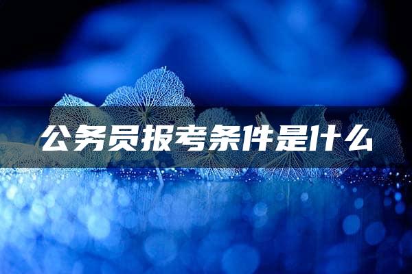 公务员报考条件是什么