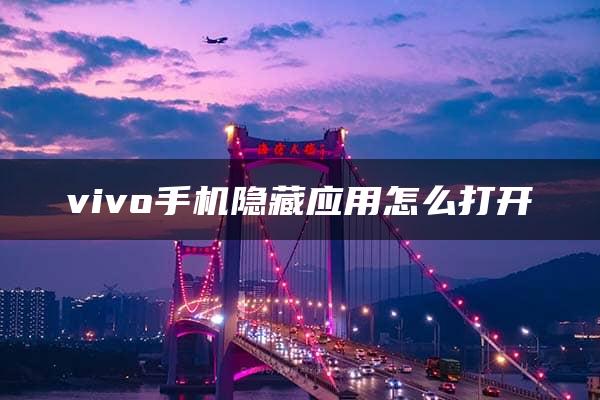 vivo手机隐藏应用怎么打开