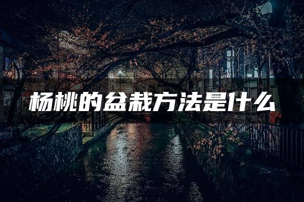 杨桃的盆栽方法是什么