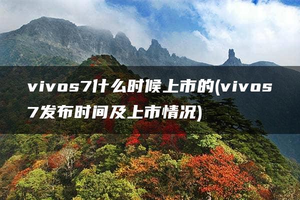 vivos7什么时候上市的(vivos7发布时间及上市情况)