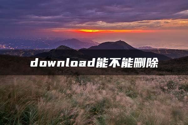 download能不能删除