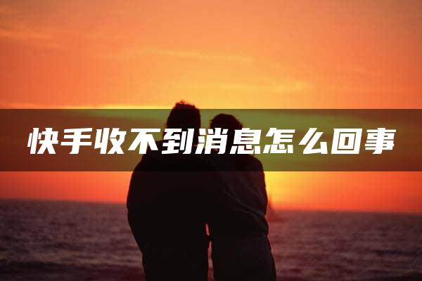 快手收不到消息怎么回事