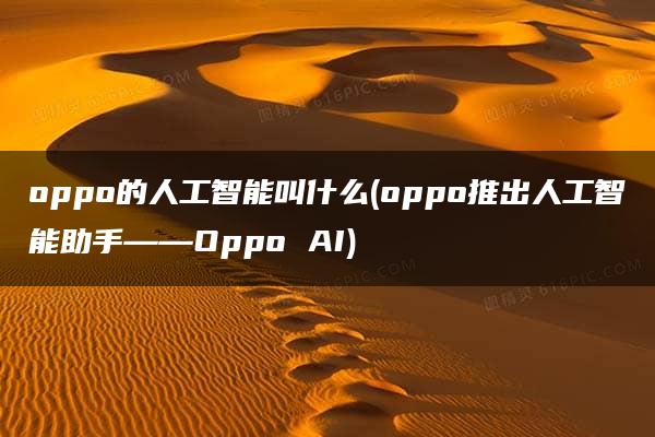 oppo的人工智能叫什么(oppo推出人工智能助手——Oppo AI)