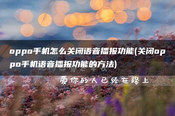 oppo手机怎么关闭语音播报功能(关闭oppo手机语音播报功能的方法)