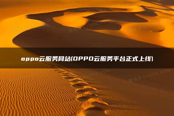 oppo云服务网站(OPPO云服务平台正式上线)