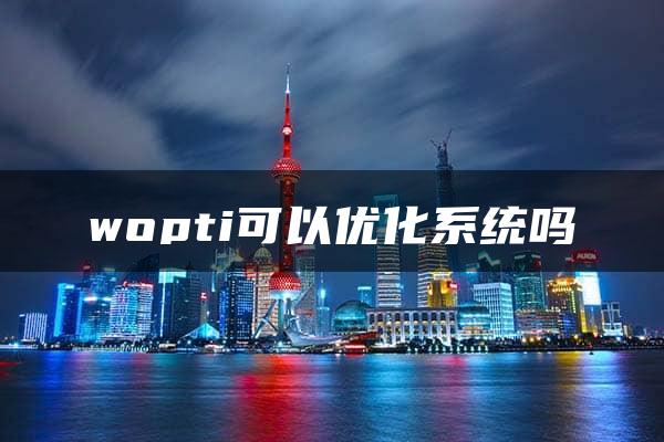 wopti可以优化系统吗