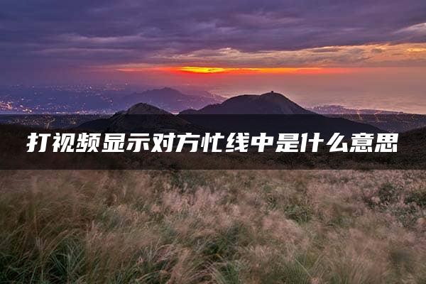 打视频显示对方忙线中是什么意思