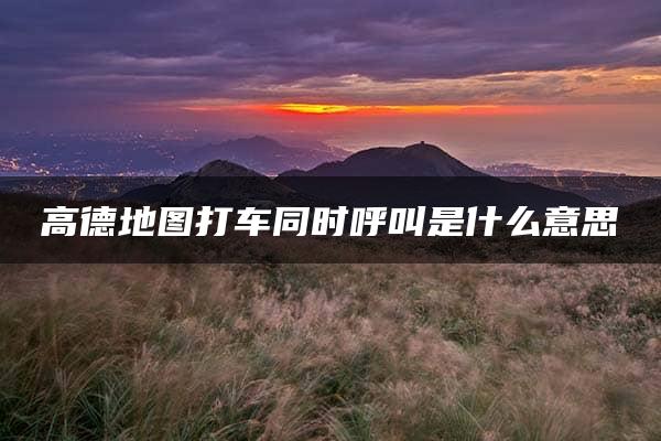 高德地图打车同时呼叫是什么意思