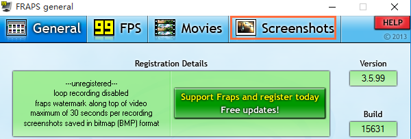 Fraps怎么截图