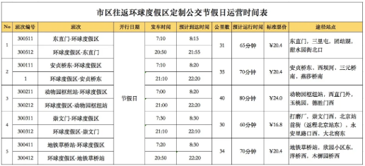 国庆北京环球影城定制公交几点2021