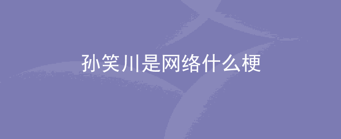 孙笑川是什么梗