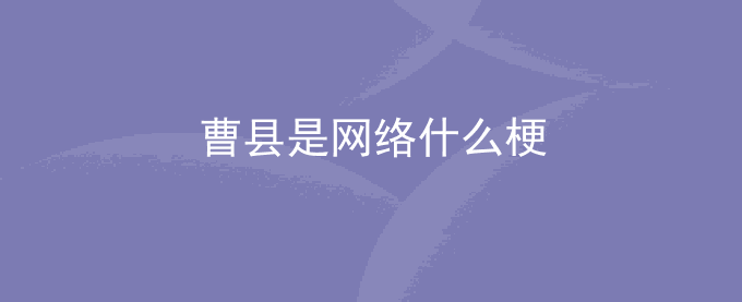 曹县是什么梗