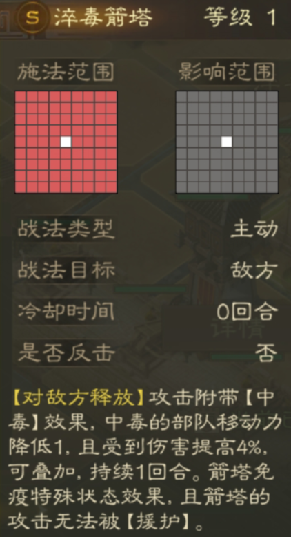 三国志战棋版淬毒箭塔图鉴一览