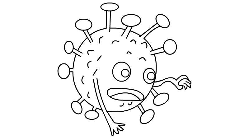 新型冠状病毒简笔画