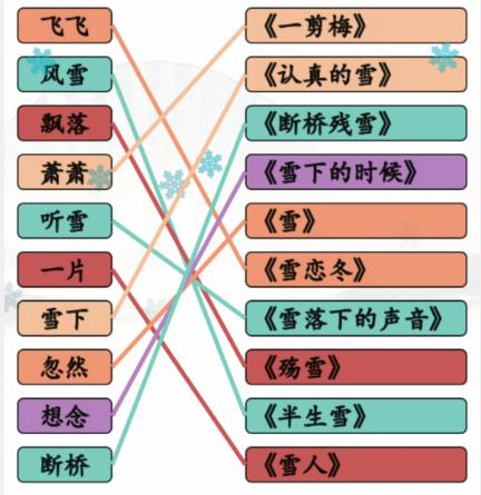 汉字找茬王雪之歌通关攻略