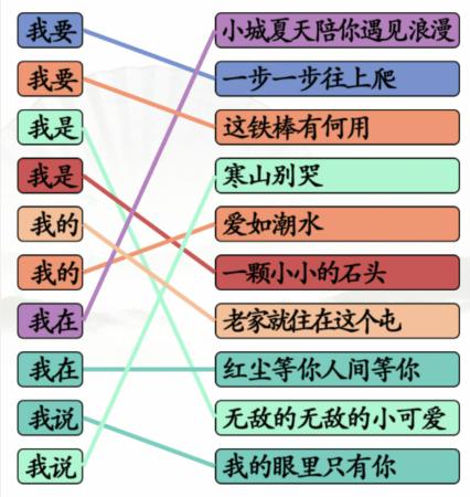 汉字找茬王连线我的歌通关攻略