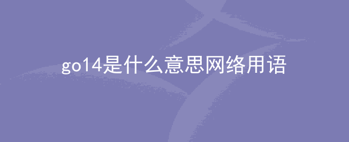 go14是什么意思网络用语