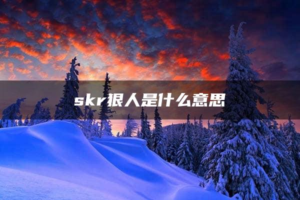 skr狠人是什么意思