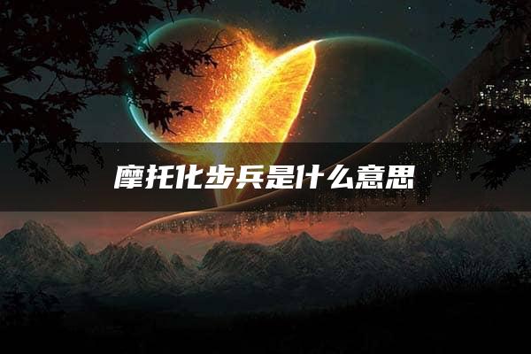 摩托化步兵是什么意思